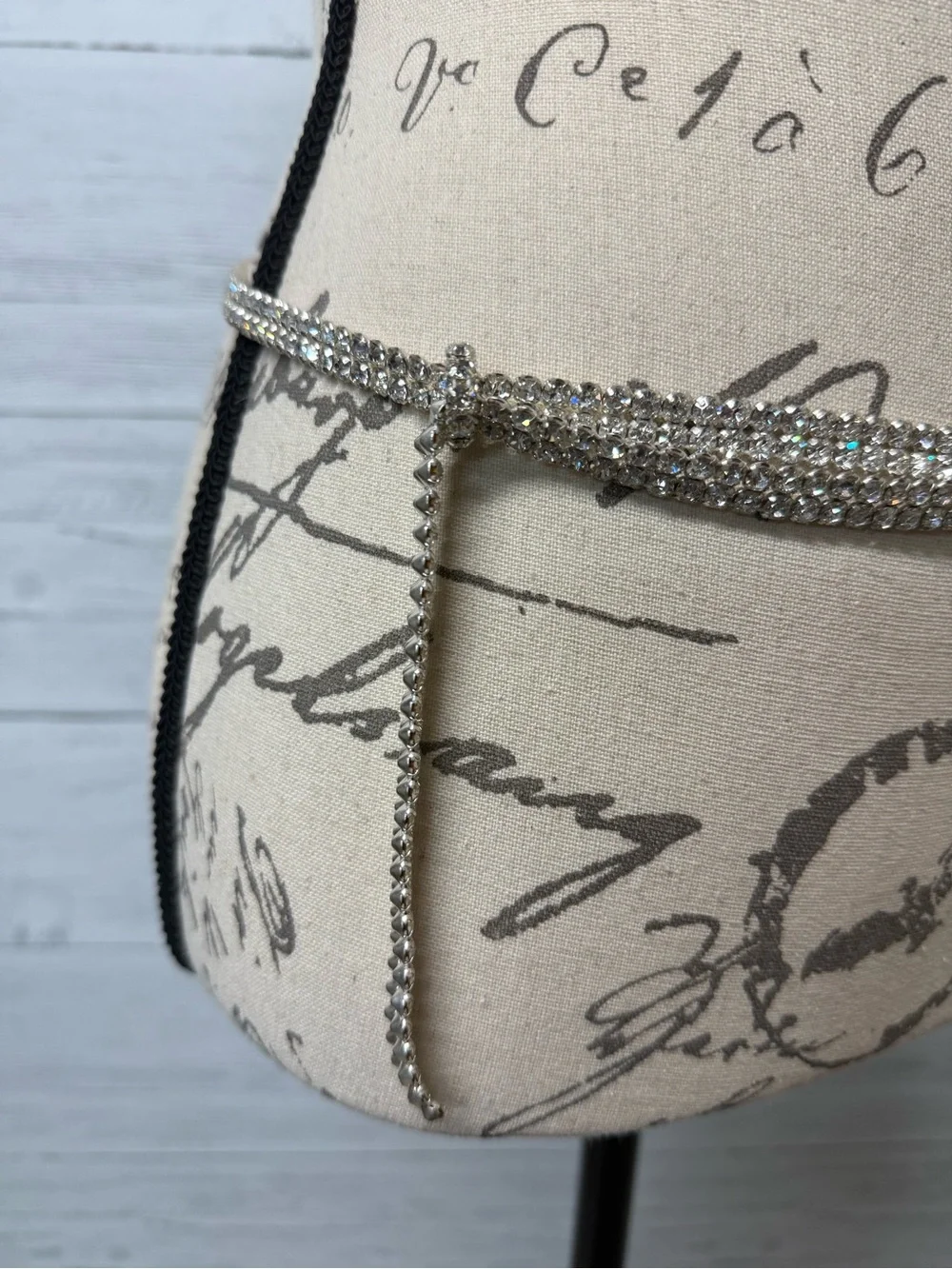Vintage Crystal Rhinestone Multi-Row Design Waist  Belt